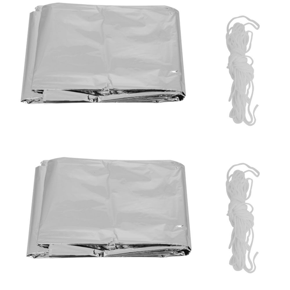 Survival Blanket Reflective - قطعتان من بطانية الطوارئ العاكسة المتينة،